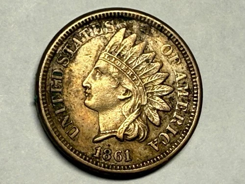 1861 copper-nickel INDIAN HEAD U.S. Cent. XF details, with problems. #q3