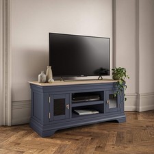 Francis Midnight Blue Painted Large TV Unit With Drawers French Style Storage