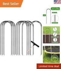 Heavy Duty Galvanized Steel Trampoline Stakes - Pack of 8, 10-Inch Length