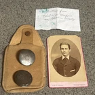 Civil War Soldier Buttons and Portrait with Note