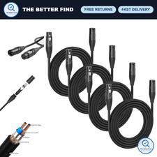 15ft DMX Cable 3 Pin XLR Male to Female for Stage Lighting  DJ, 22 AWG, Pack of