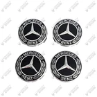 Set of 4 Mercedes 75mm Black /Silver Centre Wheel Caps Hub Emblem Badge AU