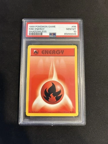 1999 POKEMON GAME #98 FIRE ENERGY PSA 10 GEM MINT BASE SET SHADOWLESS