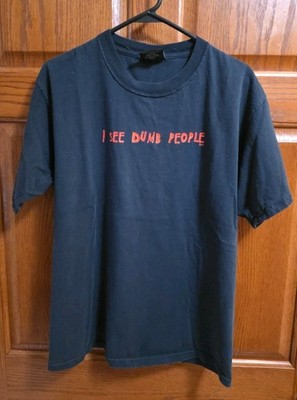 VTG 90s Funny T-Shirt Size L 'I See Dumb People' Made in USA NWT Steve & Barrys