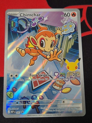 Pokémon TCG Chimchar 041 1st Partner 30th Anniversary Holo Promo Card Mint