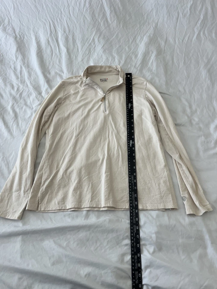 Top para mujer Bette & Court swing manga larga gris 1/4 cremallera tenis golf grande 142 Foto 3 de 4