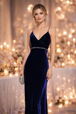 iridescent velvet prom dress Long Formal Velvet Corset Prom Dress by LaDivine CD235