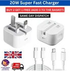 For iPhone 17 16 15 14 13 12 Pro Max X 20W Fast USB-C PD Plug Charger and Cable