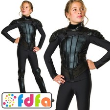 Rubies Official Deluxe Katniss Hunger Games Girls Fancy Dress Costume New