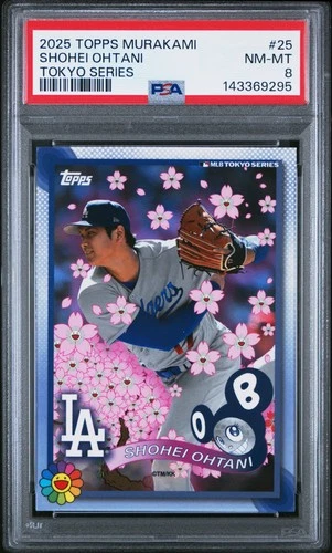 2025 TOPPS TAKASHI MURAKAMI MLB WORLD TOUR TOKYO SERIES #25 SHOHEI OHTANI PSA 8