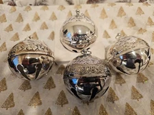 1978- Vintage Wallace Silver Plate Christmas Sleigh Bell Only- Roses --Each