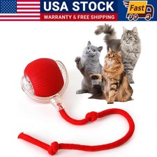 Red Durable Interactive Cat Toys for Indoor Cats, Smart Automatic Cat Chase