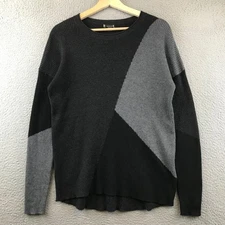 Smartwool Ribbed Colorblock Wool Sweater Black Gray size M