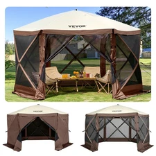 12x12ft Open-Air Gazebo with Detachable Mesh Curtains, Easy Transport Bag