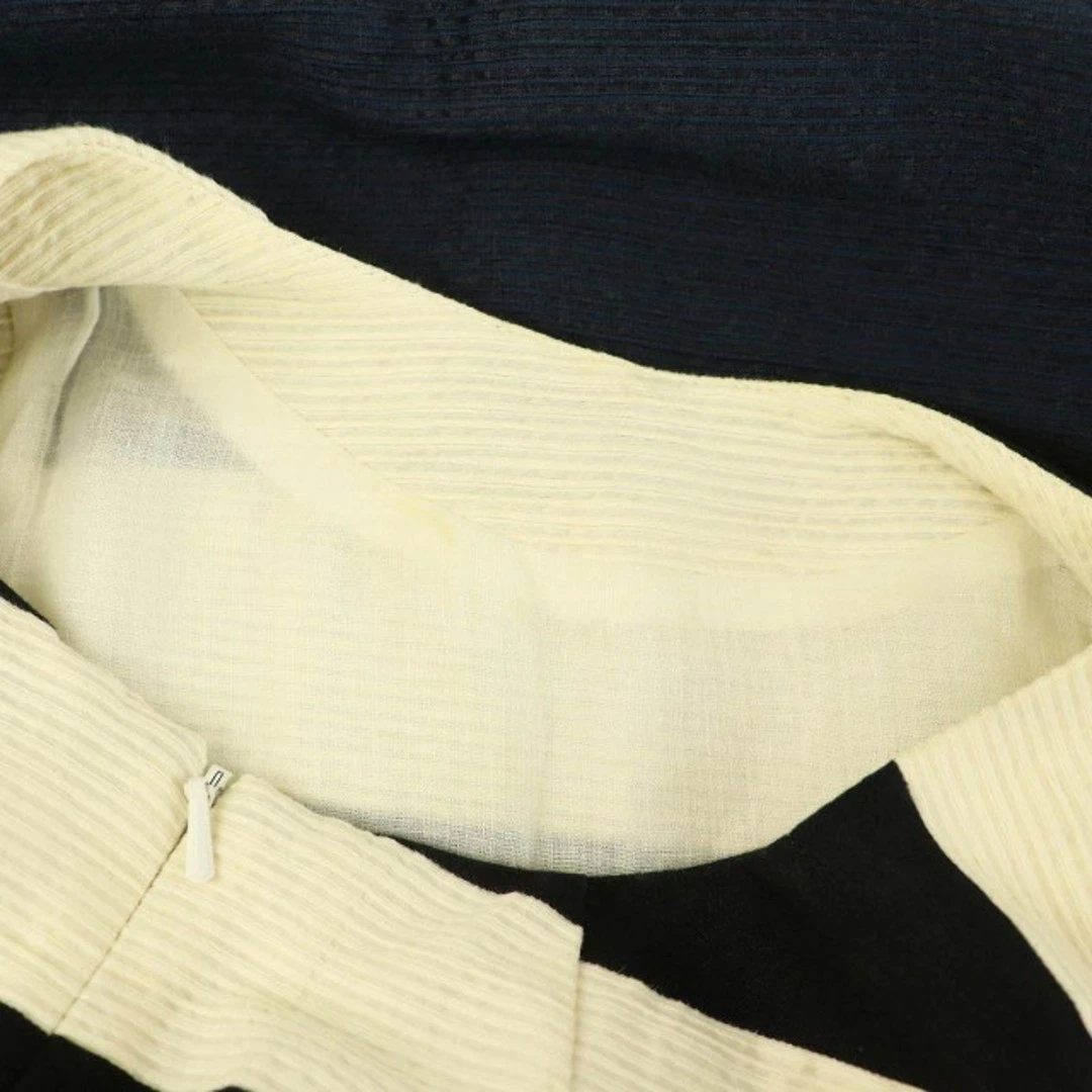 OFF WHITE Abito cappotto S Max Mara 's a righe switch senza colletto mini 36 nero bianco sporco