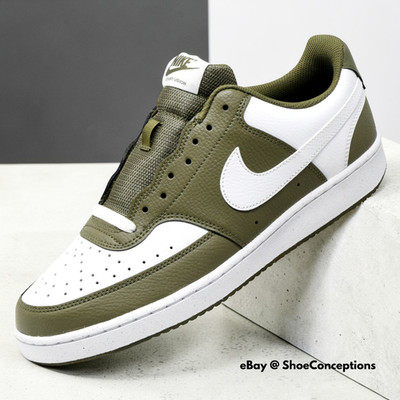 Nike Court Vision Lo Shoes Medium Olive White HM9862-201 Men's