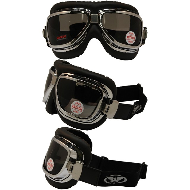 Retro Classic SMOKE Old School Bomber Goggles Motorcycle Goggles eBay