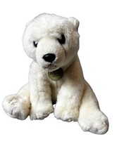 Miyoni by Aurora Plush 11" Polar Bear Cream Cuddly Plush with Suede Hang-tag