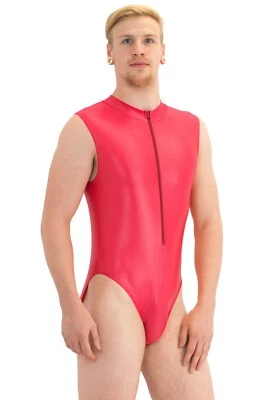 Herren Wetlook Body Front-RV ohne Ärmel stretch shiny elastisch stretch eng - Bild 1 von 4