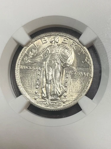 NGC AU58FH 1918 STANDING LIBERTY QUARTER BEAUTIFUL LUSTER TOUGH DATE