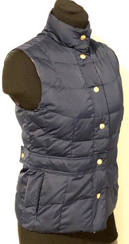 Lilly Pulitzer XS Solid Navy Blue Down Feather Puffer Vest Fitted