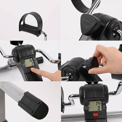 Foldable Mini Pedal Leg Arm Resistance Exercise Bike LCD Display Home - Picture 7 of 13