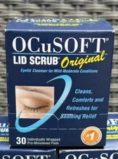 OCuSOFT Lid Scrub Original Pre-Moistened Pads for Irritated Eyelids  Exp10/2025