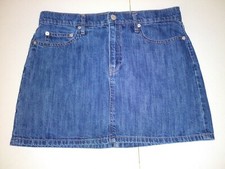 Gap Mini Skirt Blue Dark Wash Denim Straight 5 Pocket Sz 8 31"W