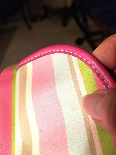 Coach Hampton Pink Multi-color Stripe Tote w/ Flap Front and Vachetta Leather - Picture 10 of 10