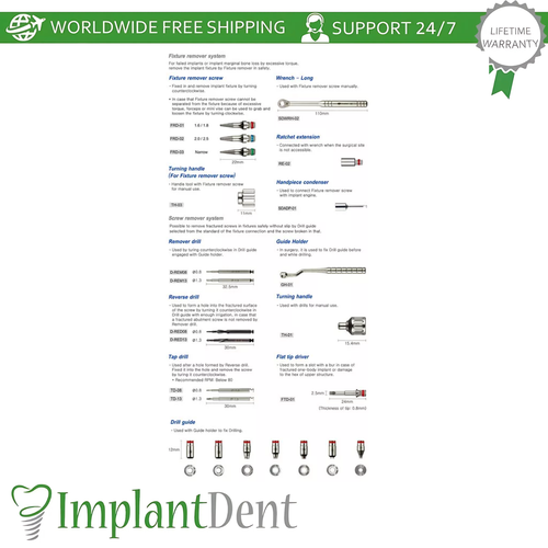 Kit de accesorio dental y removedor de tornillos herramienta de odontología de plástico de acero inoxidable - Imagen 4 de 10