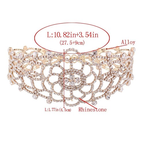 Strass Kristall Choker Halskette Elegant Hochzeit Halsketten Damen Schmuck 1 Stück - Bild 9 von 16