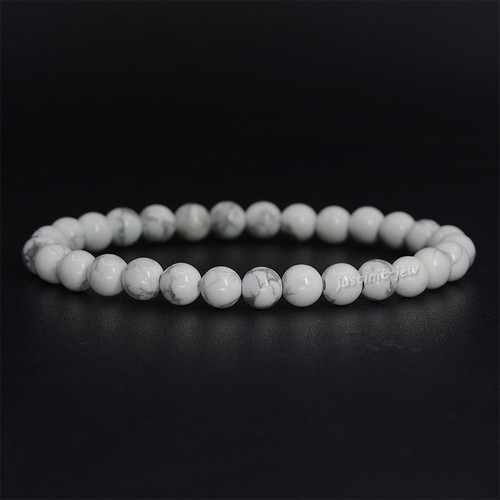 6mm Fashion round gemstone beads stretchable bracelet 6.5" - Picture 20 of 222