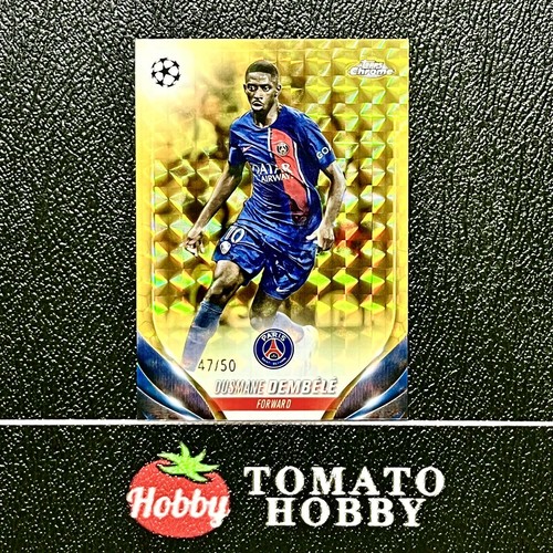 TOPPS CHROME UEFA 2023-24 OUSMANE DEMBELE /50 GOLD ATOMIC REFRACTOR PSG