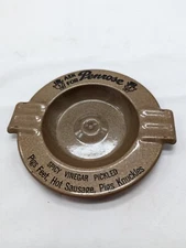 Plum Rose Pickled Pork Advertising Ash Tray, metal 5"