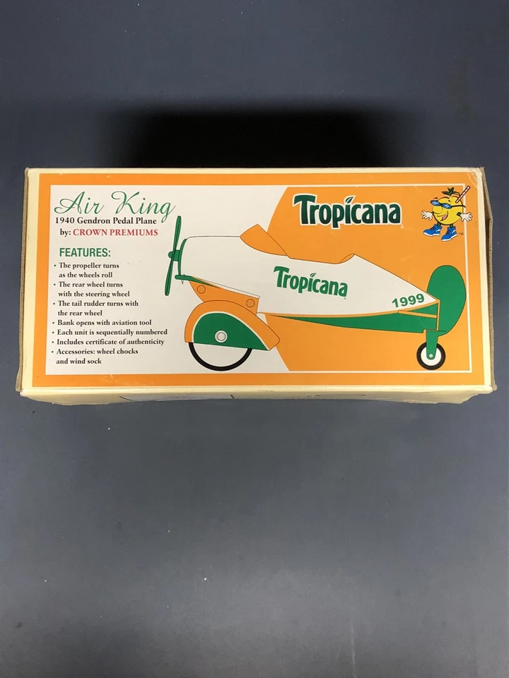 Avión a pedales Gendron Air King 1940 Tropicana Orange Juice de Crown Premiums de colección Foto 3 de 4