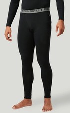 Mens Long Underwear Base Layer Pants Black 2 Pack Large