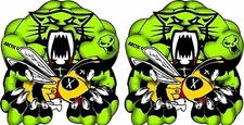 Arctic Cat MUSCLE vs Ski-Doo Bee / PAIR / 5.5" Vinyl Vehicle Gear Graphic Decals