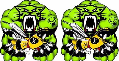 Arctic Cat MUSCLE vs Ski-Doo Bee / PAIR / 5.5'' Vinyl Vehicle Gear Graphic Decals