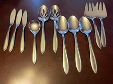 Serving set of 11 Stegorcraft Stainless Flatware USA spoons forks spreaders