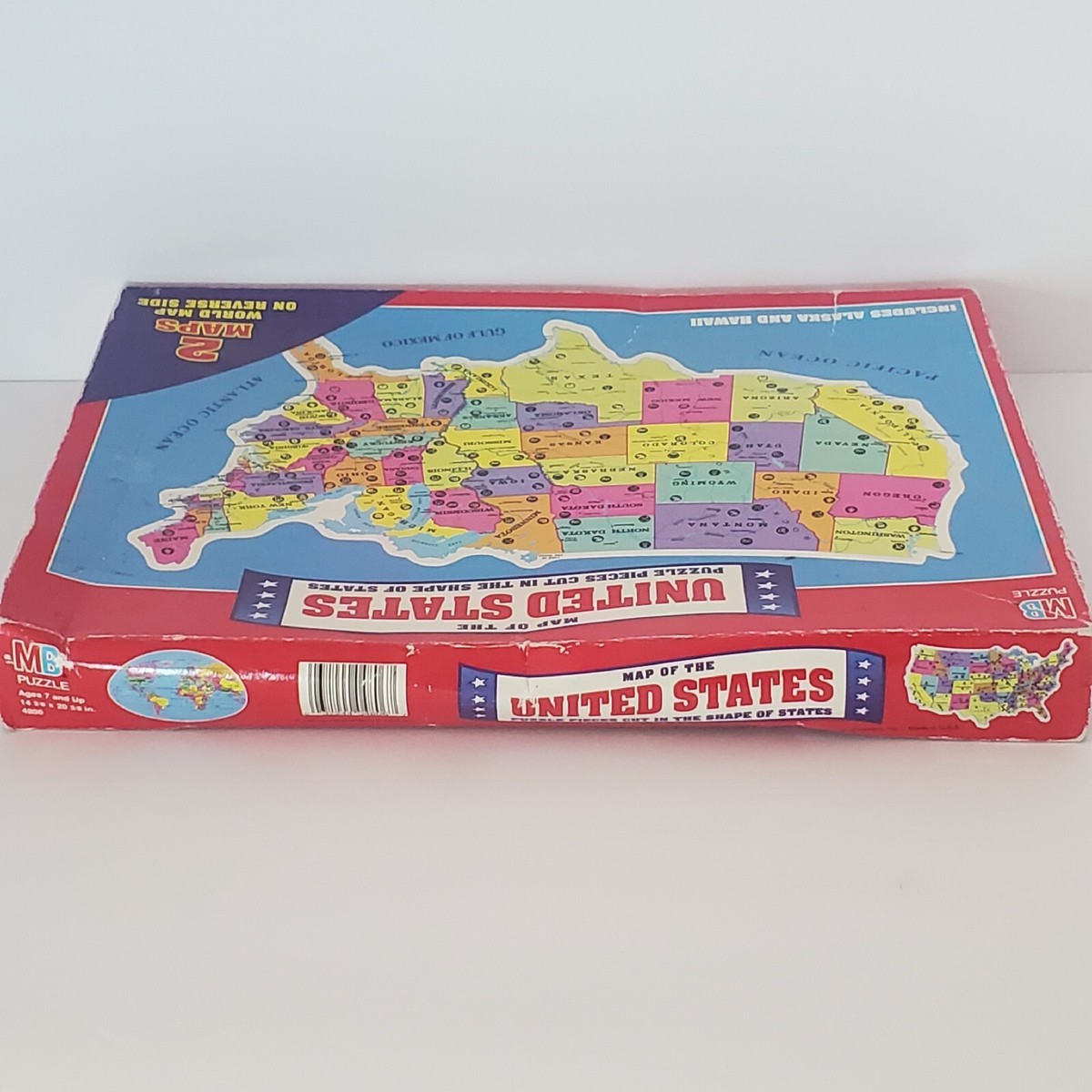 Milton Bradley Map of the United States and World Map Puzzle