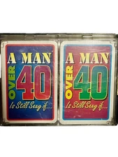 A Man Over 40 Is Still Sexy If Playing Cards 2 Decks Gift Vintage Funny Gag Gift