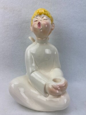 Vintage Weiss Boy Christmas Caroler Angel Figurine Candle Holder Brazil 10 1/2''