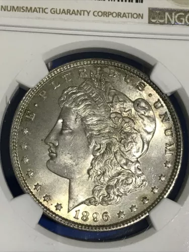 1896 NGC MS65  MORGAN SILVER DOLLAR Beautiful Toning Uncirculated