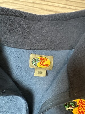 BASS PRO SHOPS フリース ネイビー M（L•XL） Bass Pro Shop Jacket Mens Extra Large Blue Fleece Full Zip