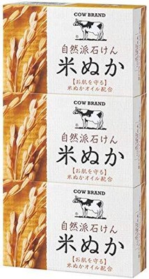 [Bulk Purchase] Cow Brand Natural Soap Rice Bran 100G X 3 Pieces X 2 Sets No.225