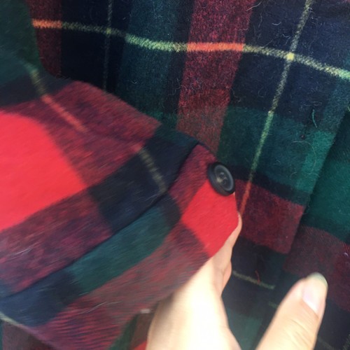 Women Buffalo Plaid Hooded Field Jacket Wool Red Black Coat Size M Fit For XL - Picture 8 of 9