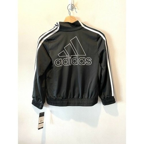 New Adidas Track Jacket Full Zip Black Athletic Activewear Girls Youth 14 $45 - Picture 9 of 9