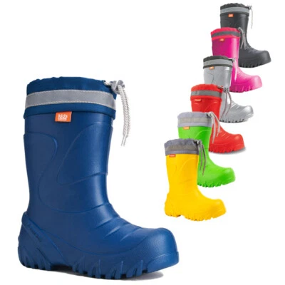 DEMAR leichte EVA Gummistiefel gefüttert mit Stiefelsocken Winterstiefel MMT-S