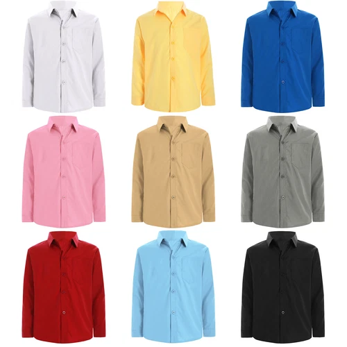 Kids Boys Blouse Spring Shirt Twill Top Pole T-shirts Dance Tank Tops Solid Tee