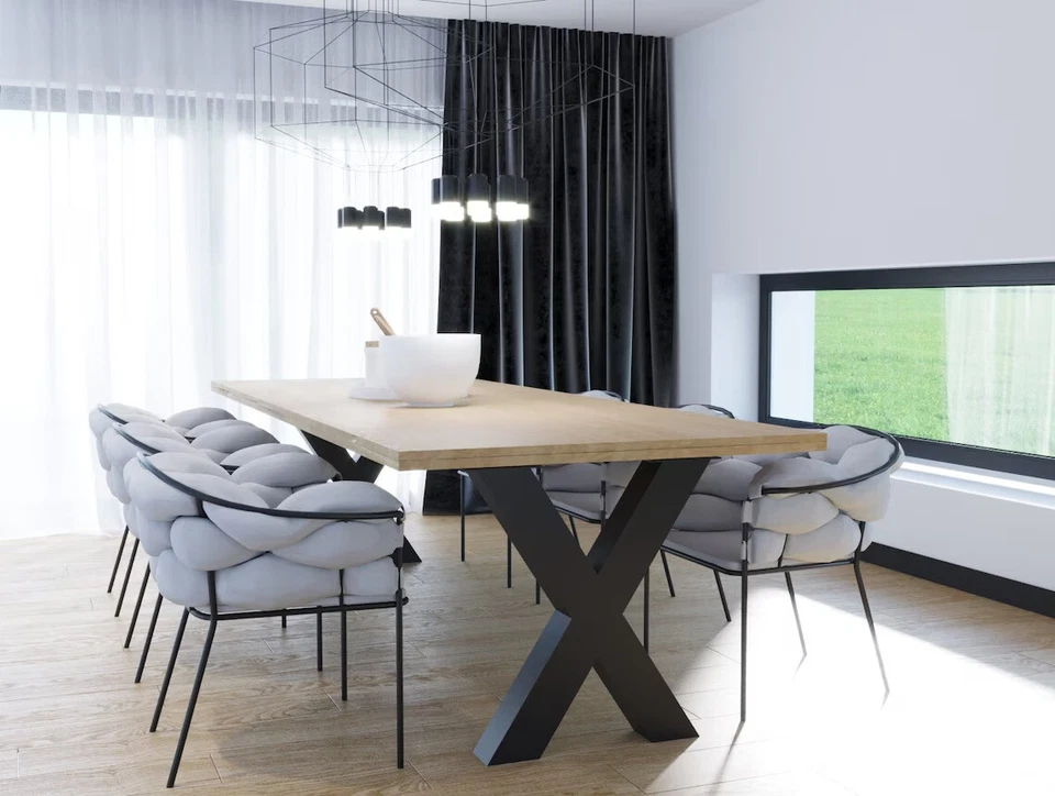 2x TISCHBEINE TISCHGESTELL TISCHKUFEN METALL STAHL TISCHFÜßE INDUSTRIAL TISCH XP - Bild 2 von 4